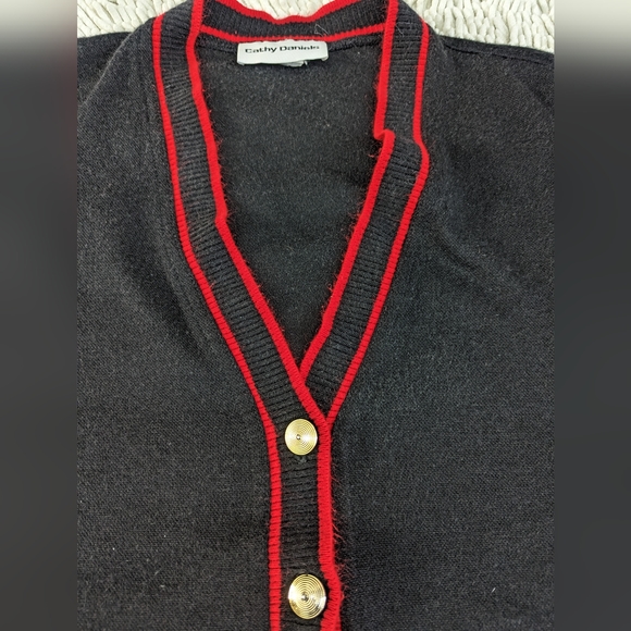 Cathy Daniels black cardigan- size large - Picture 3 of 9